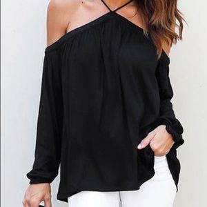 Off the shoulder black top